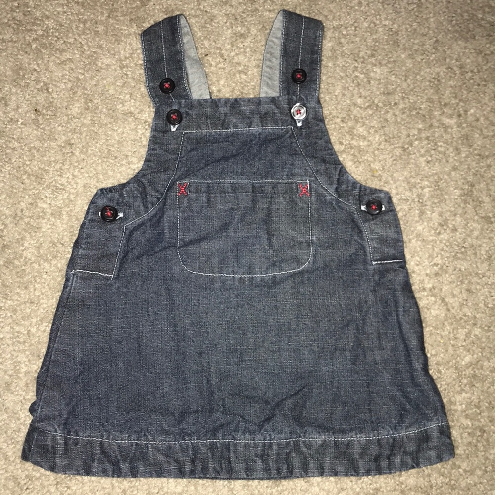 Baby gap denim dress overalls